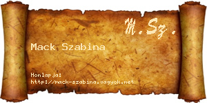 Mack Szabina névjegykártya