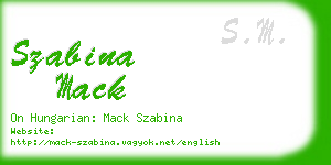 szabina mack business card